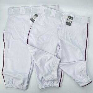 NWT 2 Pair Easton Baseball Pants Pro Plus Piped Knicker Men XXL 40"-41" White